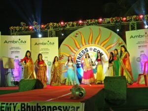 Fashion design students performing catwalk during Trytoon Academy showcase