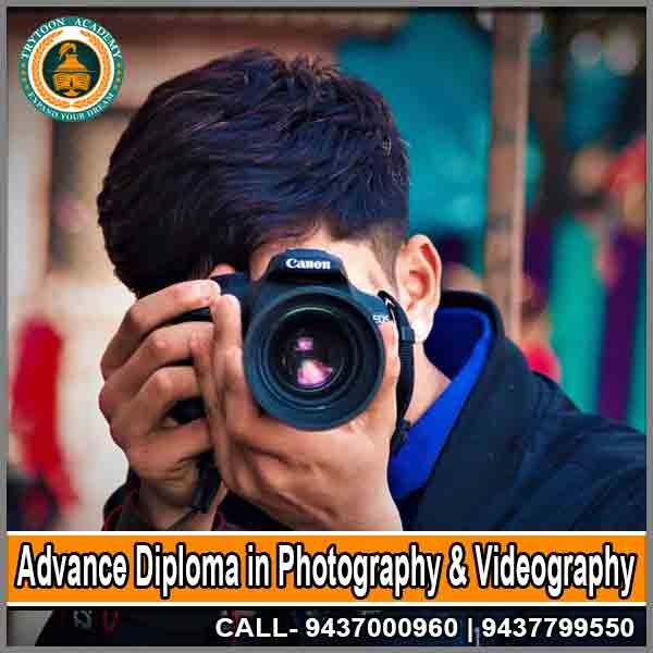 Professional students learning Advanced Diploma in Photography and Videography techniques at Trytoon Academy with modern cameras and studio setup.
