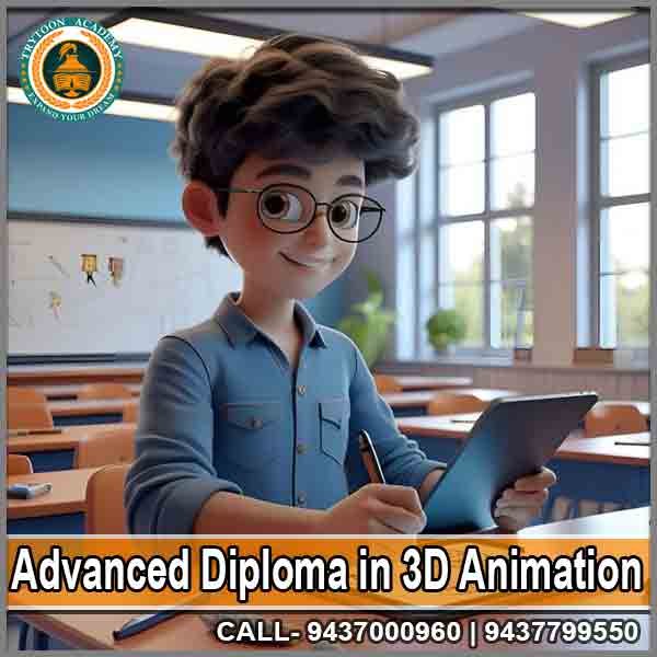 Students learning 3D Animation at Trytoon Academy using Advanced Diploma in 3D animation software in professional studio environment