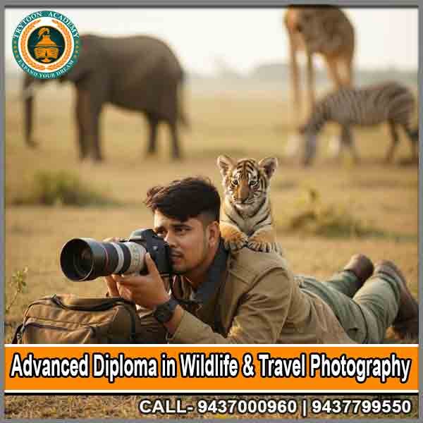 Advanced Diploma in Wildlife and Travel Photography Course at Trytoon Academy – Professional Wildlife Photographer Capturing Exotic Animals and Travel Landscapes with DSLR Camera, Best Photography Institute in India