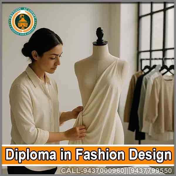 tudent learning fashion design at Trytoon Academy, creating innovative clothing designs and sketches.