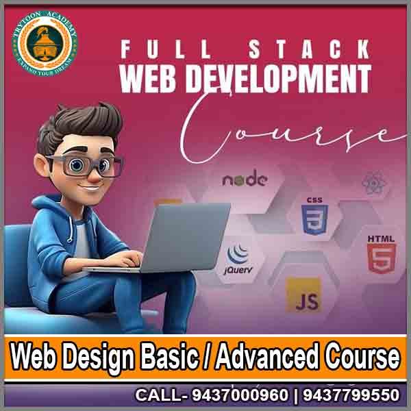 Students learning Web Design Basic and Advanced course at Trytoon Academy with hands-on website creation, coding, and responsive design training.